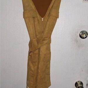 Tan Suede Vest with Belt